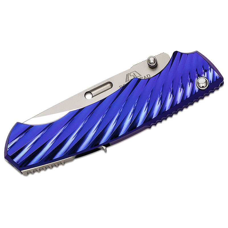 Rockstead RYO H-ZDP (BL) ZDP189 Blade Blue DLC Titanium Handle Button Lock