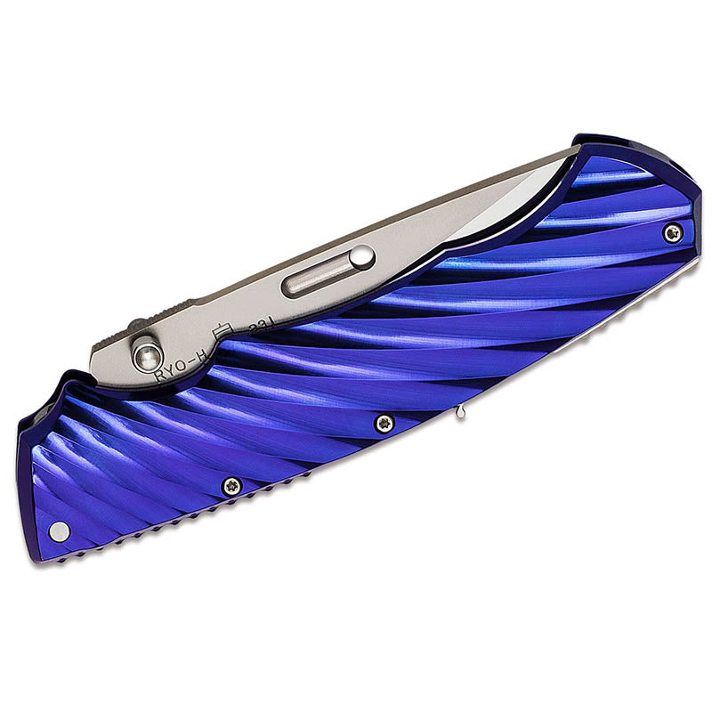 Rockstead RYO H-ZDP (BL) ZDP189 Blade Blue DLC Titanium Handle Button Lock