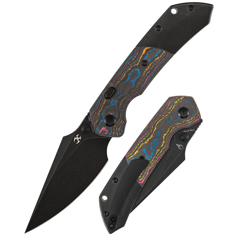 Kansept Fenrir K1034H1 Blackwash CPM-20CV Blade 80S Camo Carbon Fiber