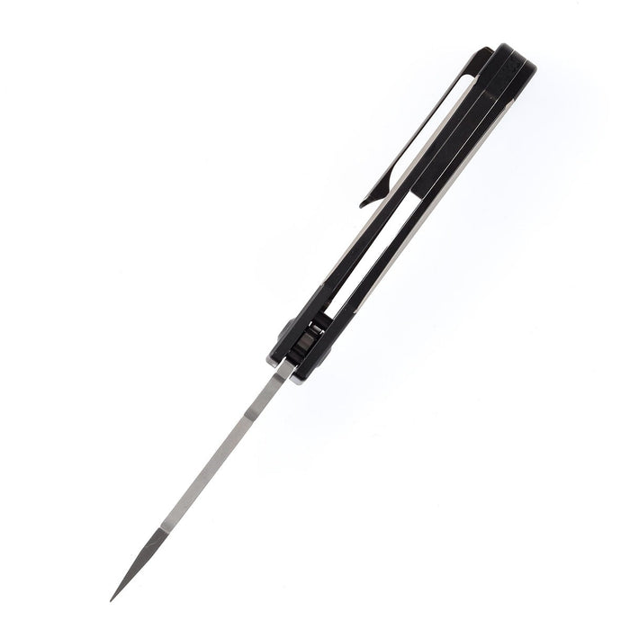 Kansept Loki Flipper Knife K1058A3 Damascus Blade Titanium Handle Thumb Hole Knife