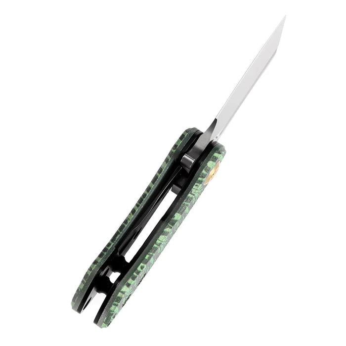 Kansept Mini Korvid Flipper Knife Damascus Blade G10 Handle K3030A12