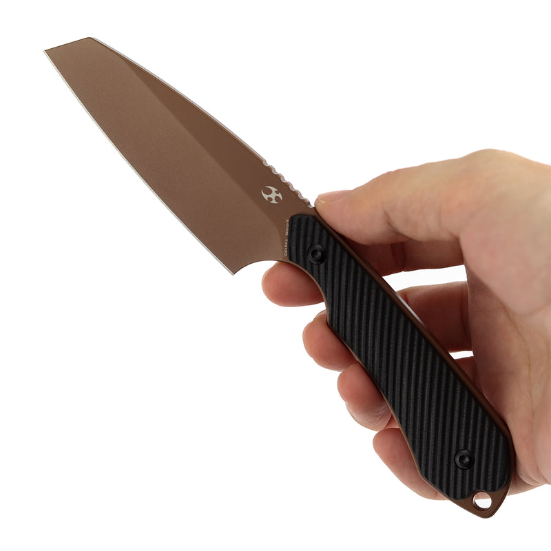 Kansept Valk G019A1 Rose Gold Nitro-V Blade Black G10 Handle Fixed Blade Knife