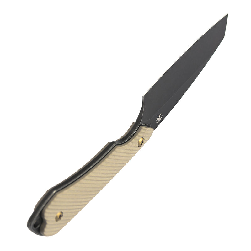 Kansept Valk G019A2 Blackwash Nitro-V Blade Light Sand G10 Handle Fixed Blade Knife