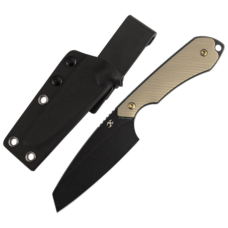 Kansept Valk G019A2 Blackwash Nitro-V Blade Light Sand G10 Handle Fixed Blade Knife