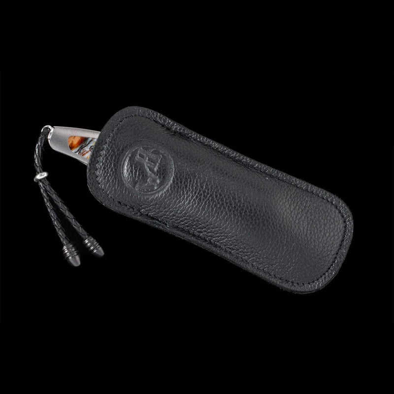 William Henry B10 INTREPID Damascus Blade Titanium With Fossil Woolly Mammoth tooth Handle Pocket Knife Button Lock