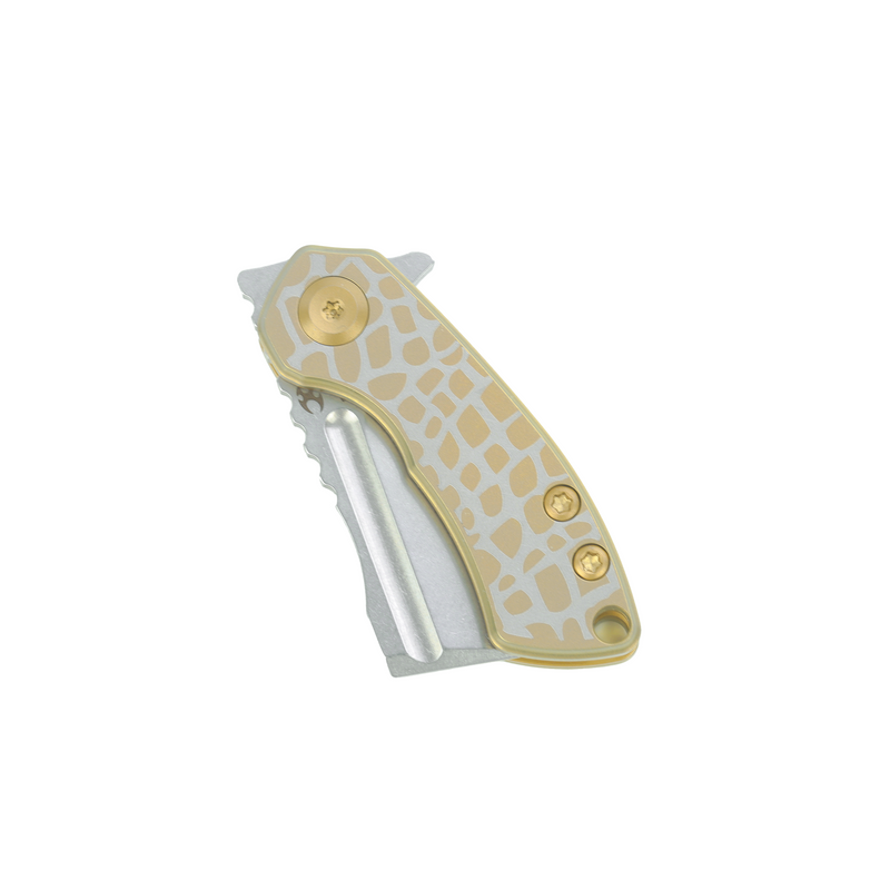Kansept Mini Korvid T3030C3 154CM Blade Yellow Titanium Handle Liner Lock Folding Knife