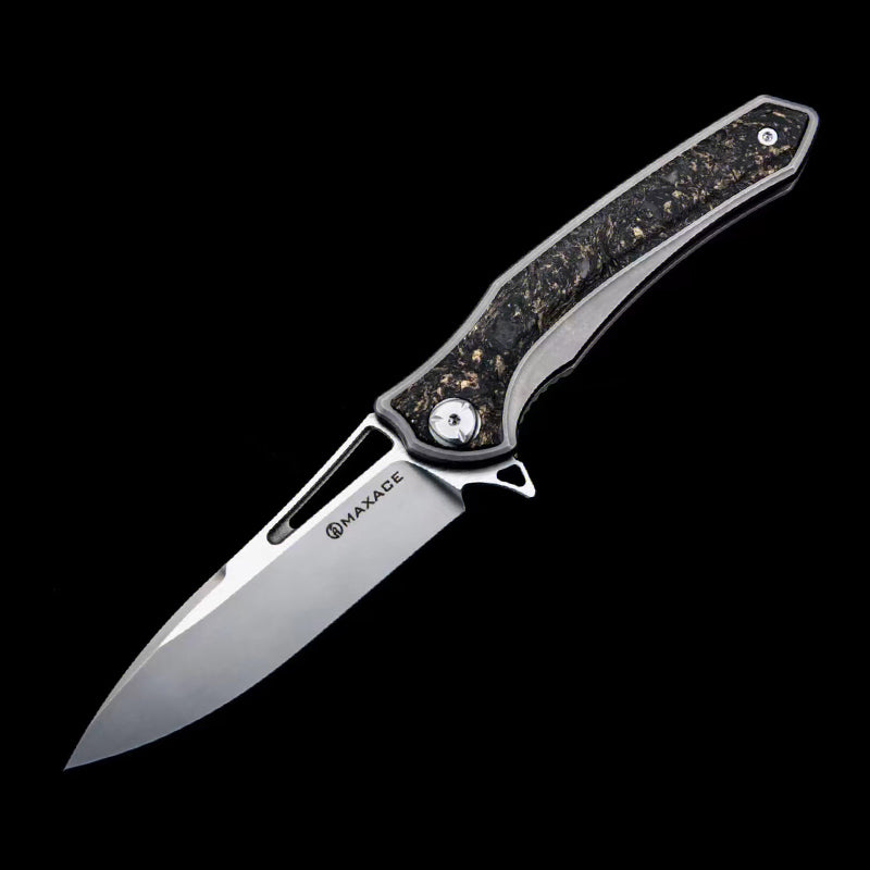 Maxace Knives Amber-III MCA301 M390 Blade Titanium Carbon fibre Handle Pocket Knife Frame Lock