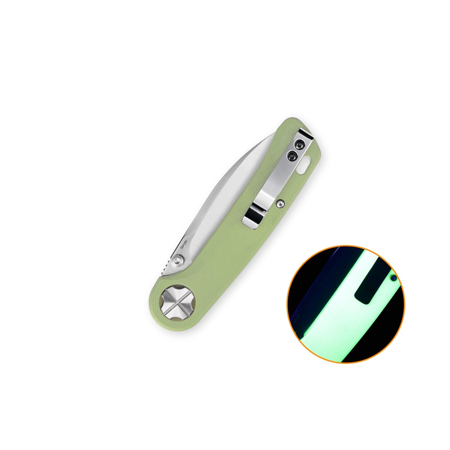 QSP Orca QS179-B1 10Cr15MoV Blade Black Glow-in-the-Dark G10 Handle Button Liner Lock Folding Knife