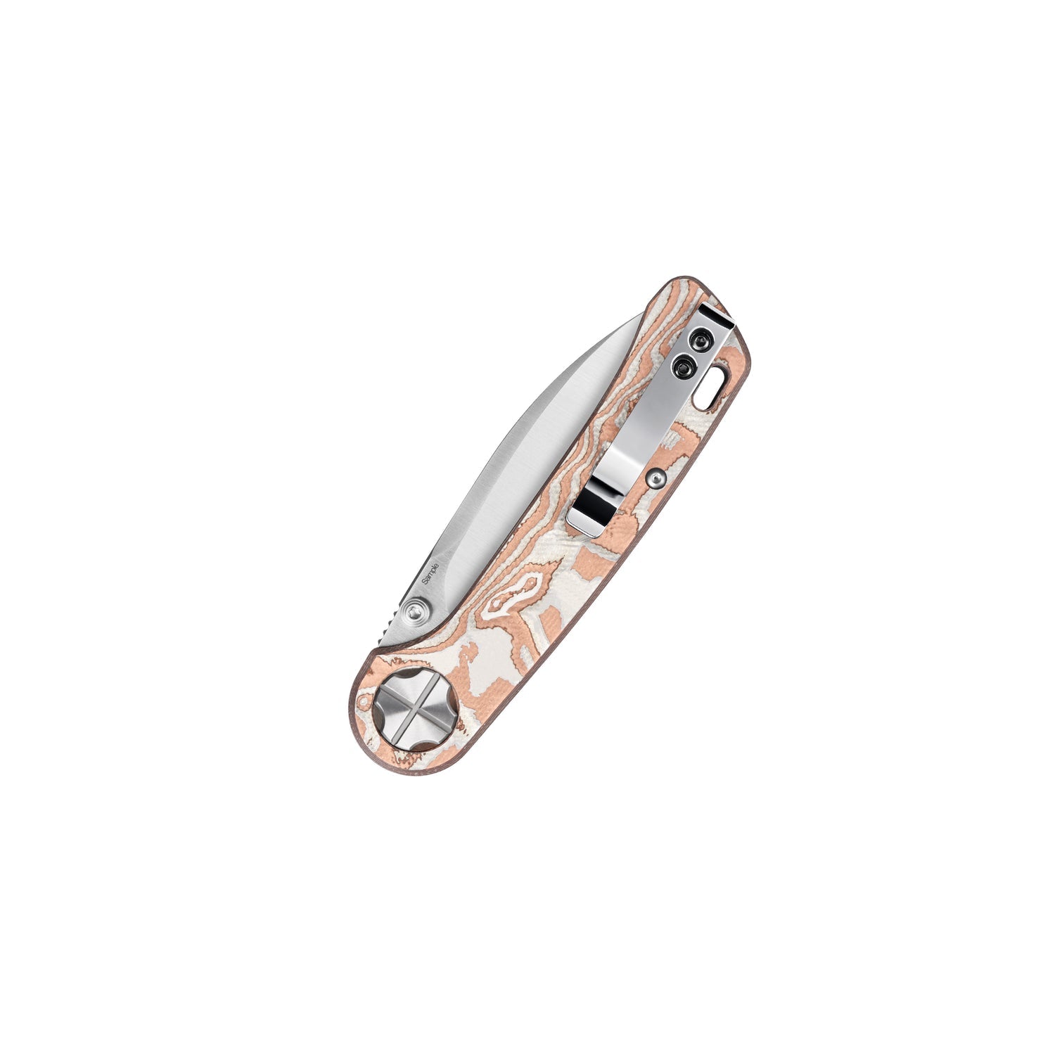 QSP Orca QS179-C1 10Cr15MoV Blade G10 with Copper & Aluminum Foil Handle Button Liner Lock Folding Knife