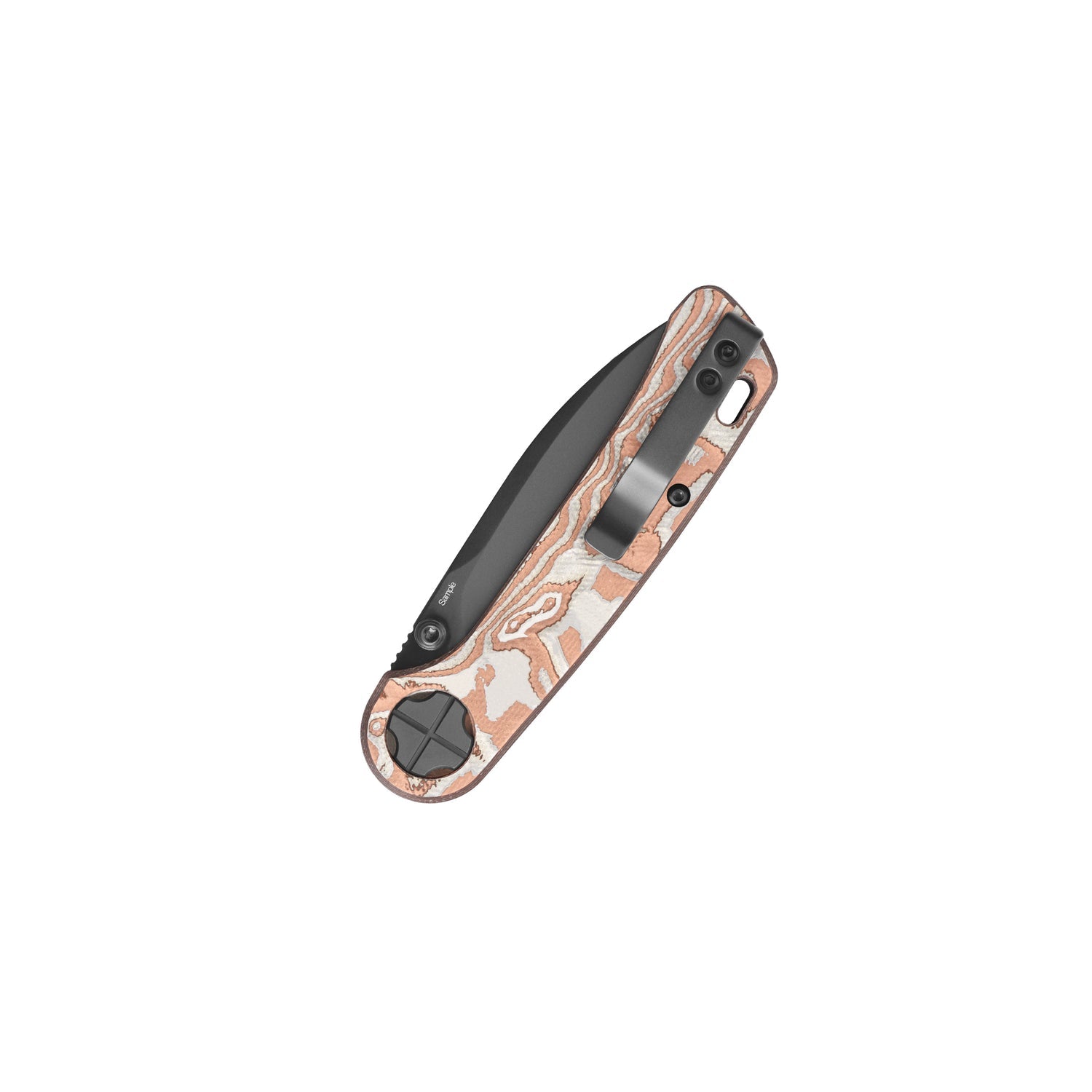 QSP Orca QS179-C2 10Cr15MoV Blade G10 with Copper & Aluminum Foil Handle Button Liner Lock Folding Knife