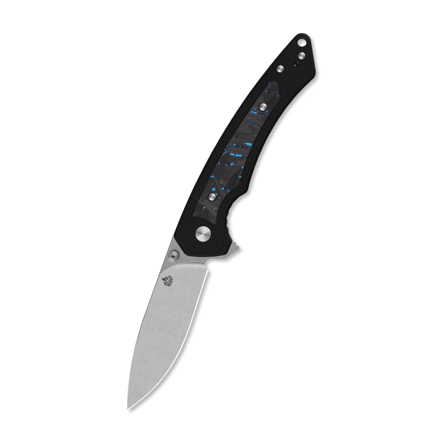 QSP Peregrine QS177-C1 Stonewashed 10Cr15MoV Blade Carbon Fiber & G10 Handle Liner Lock Folding Knife