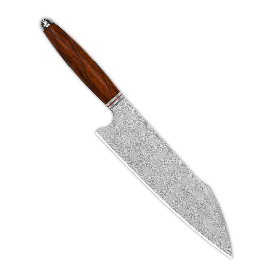QSP Kitchen Knife QS-KK-001B 8'' Harpoon Chef Laminated Damascus Blade Desert Iron Wood Handle Mulan Series