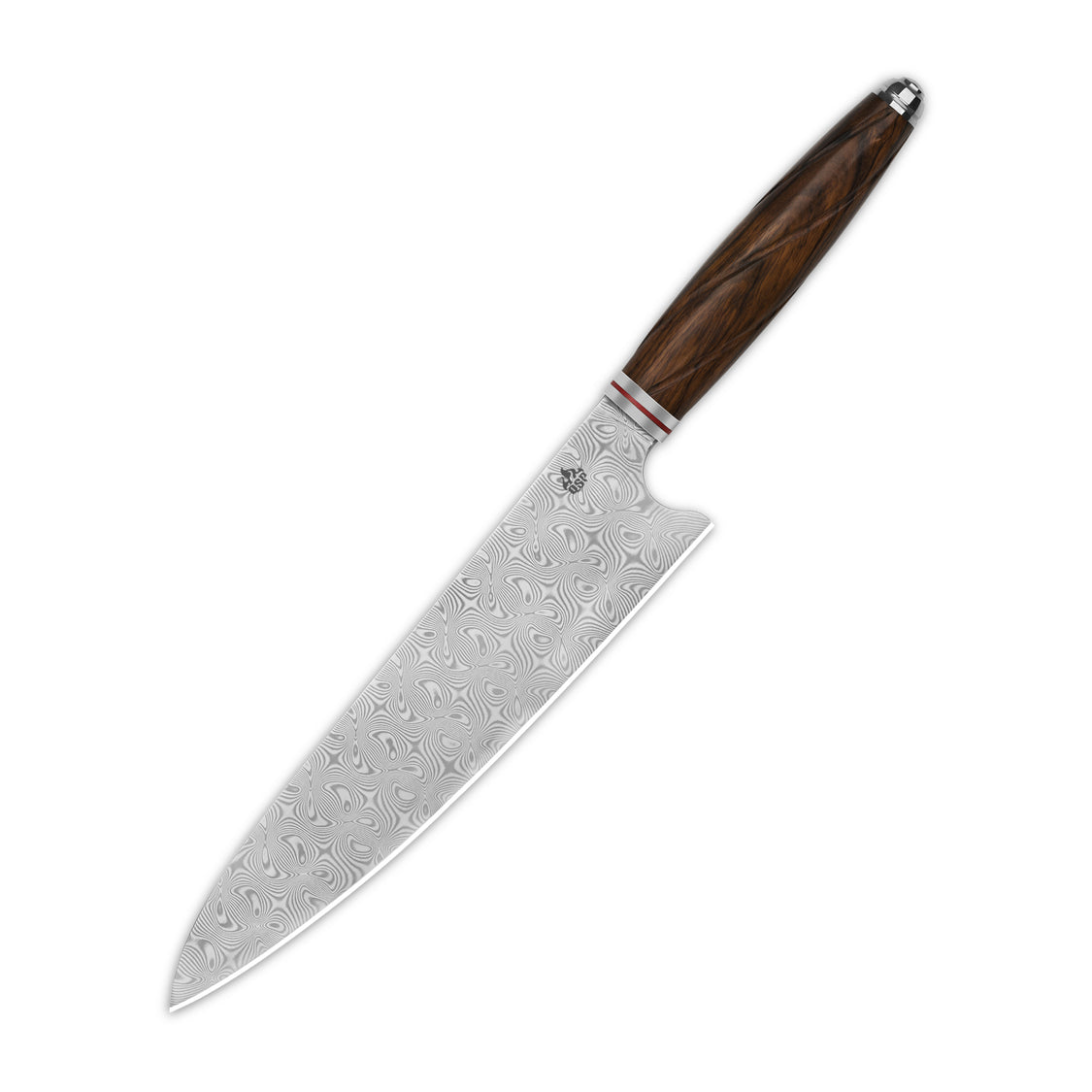 QSP Kitchen Knife QS-KK-003B 8'' Gyuto Damascus Blade Desert Iron Wood Handle Mulan Series