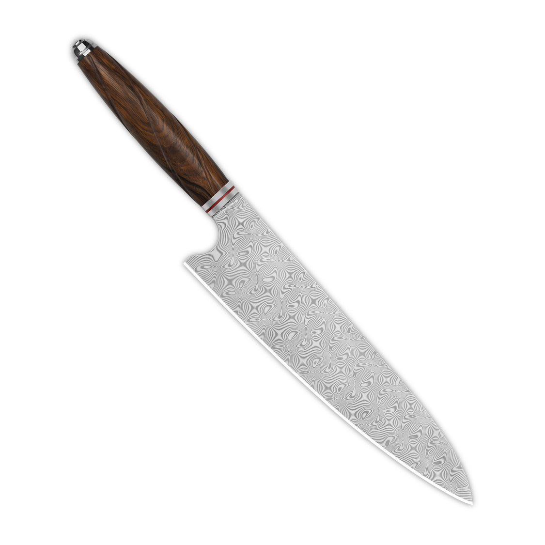 QSP Kitchen Knife QS-KK-003B 8'' Gyuto Damascus Blade Desert Iron Wood Handle Mulan Series