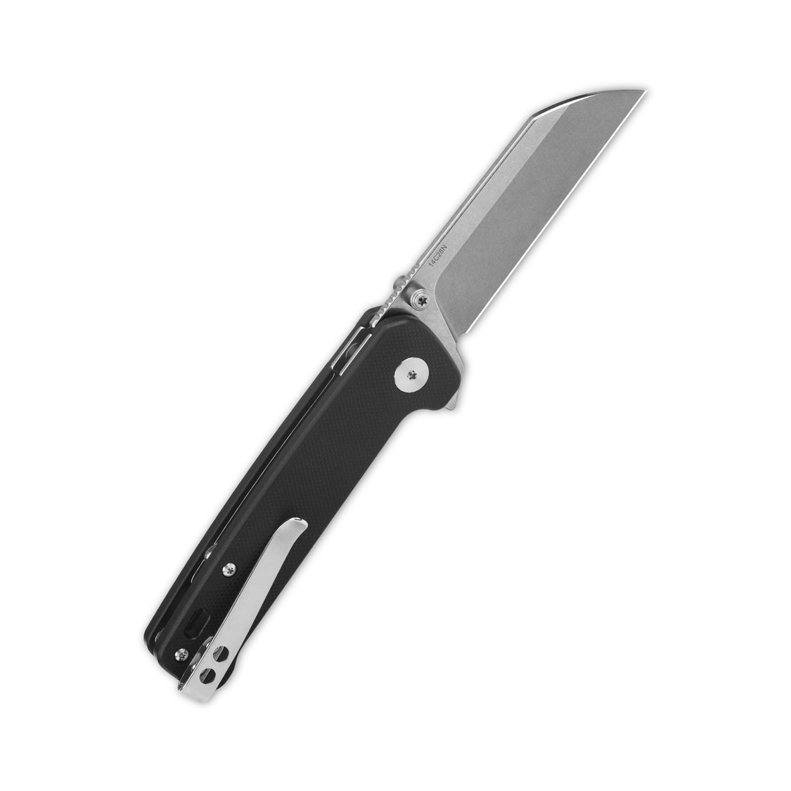 QSP Penguin QS130BL-A1 14C28N Blade Black G10 Handle Button Lock Pocket Knife