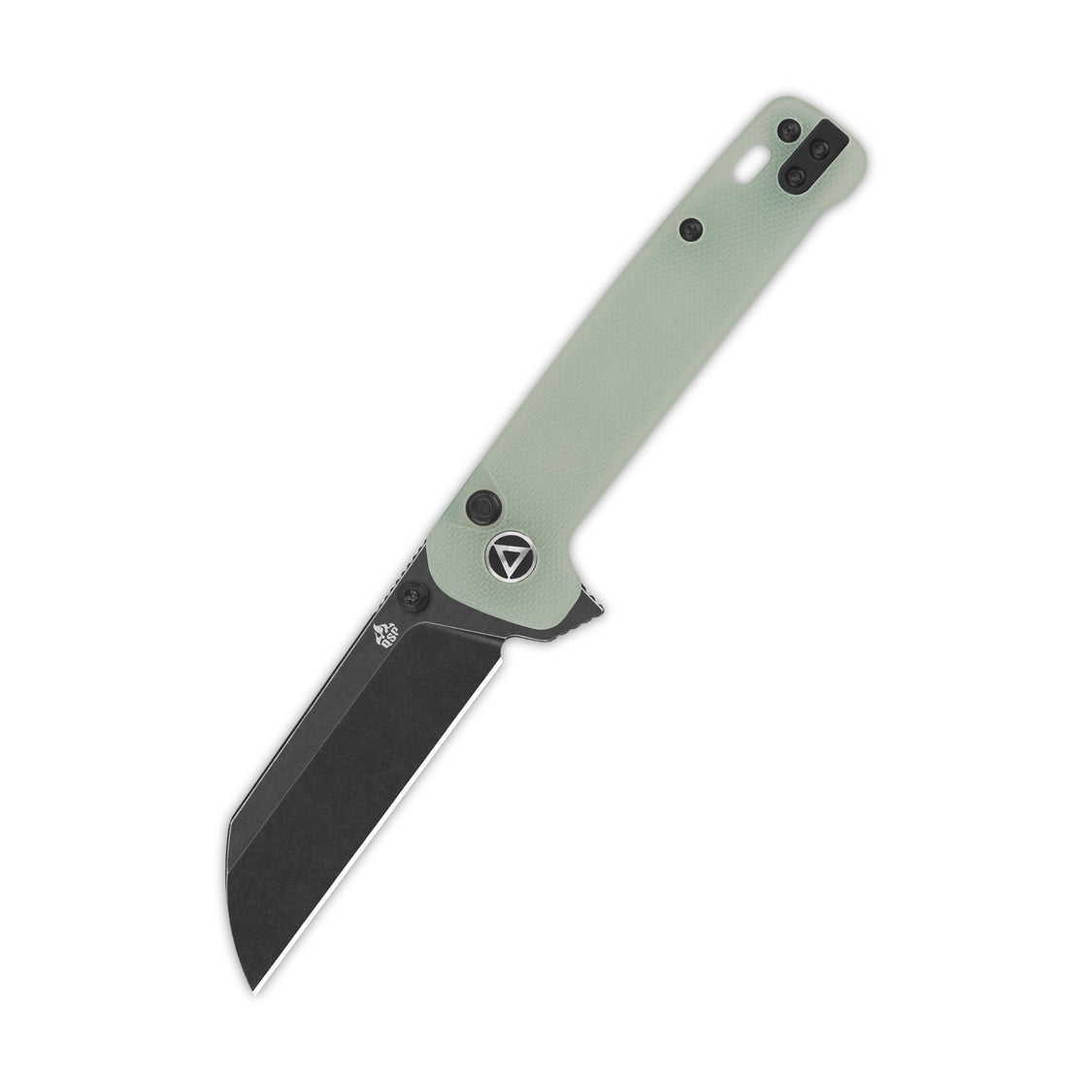 QSP Penguin QS130BL-B2 14C28N Blade Jade G10 Handle Button Lock Pocket Knife
