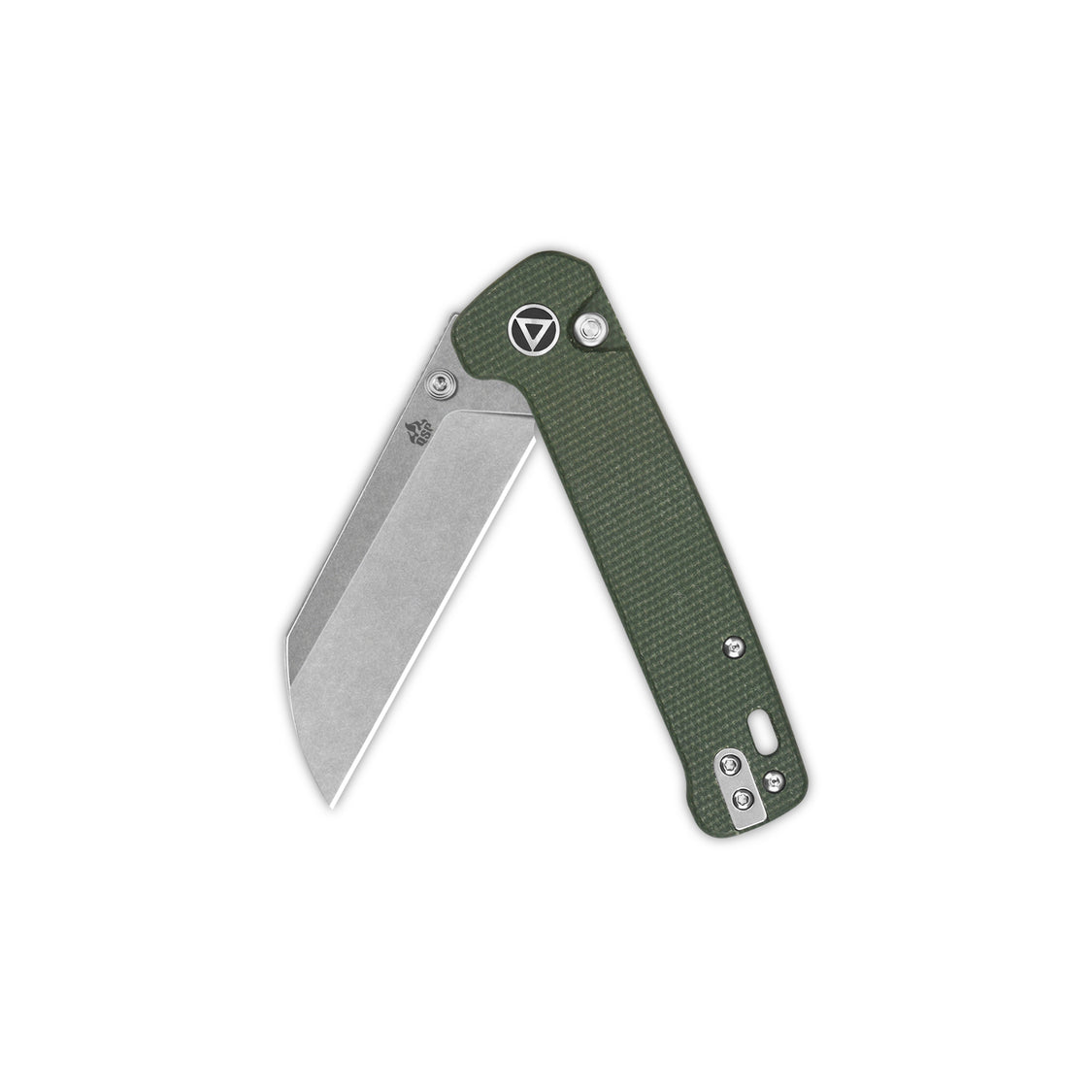 QSP Penguin QS130BL-C1 14C28N Blade Green Micarta Handle Button Lock Pocket Knife