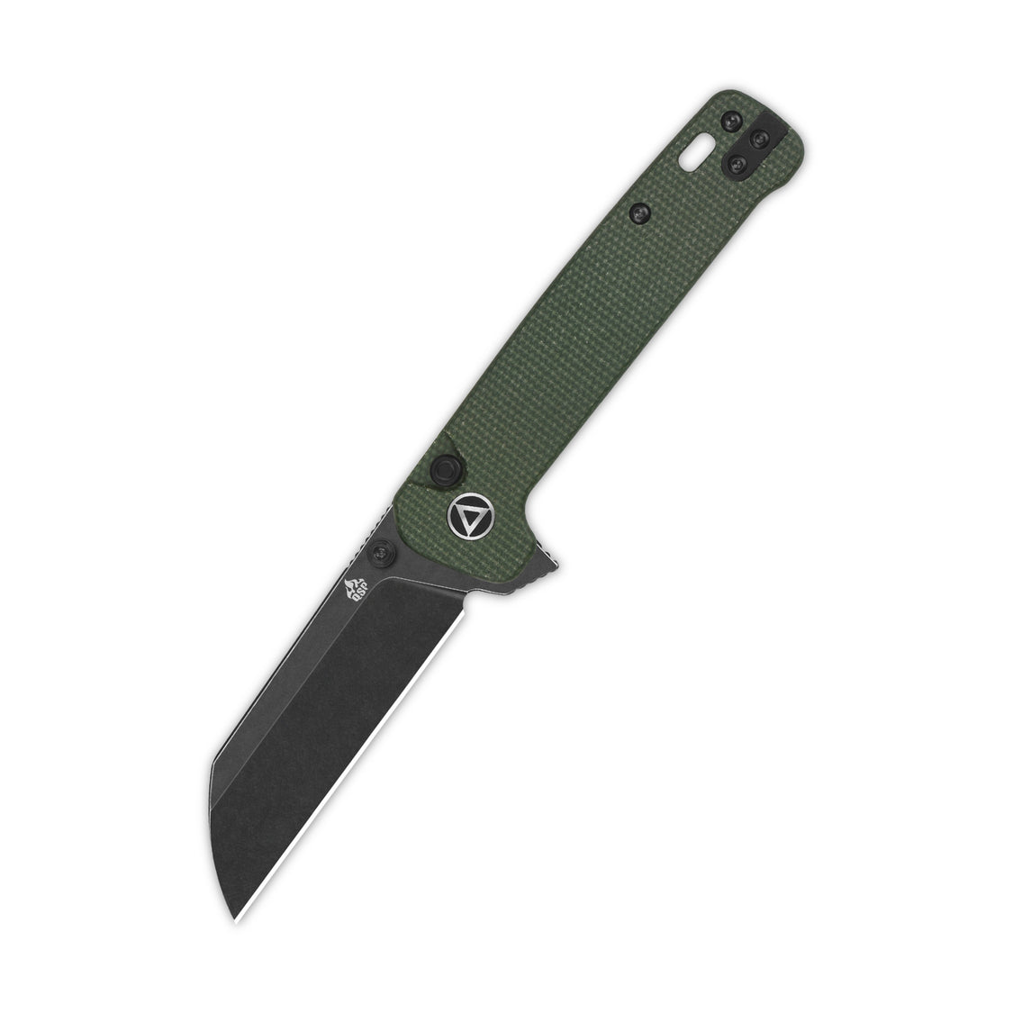 QSP Penguin QS130BL-C2 14C28N Blade Green Micarta Handle Button Lock Pocket Knife