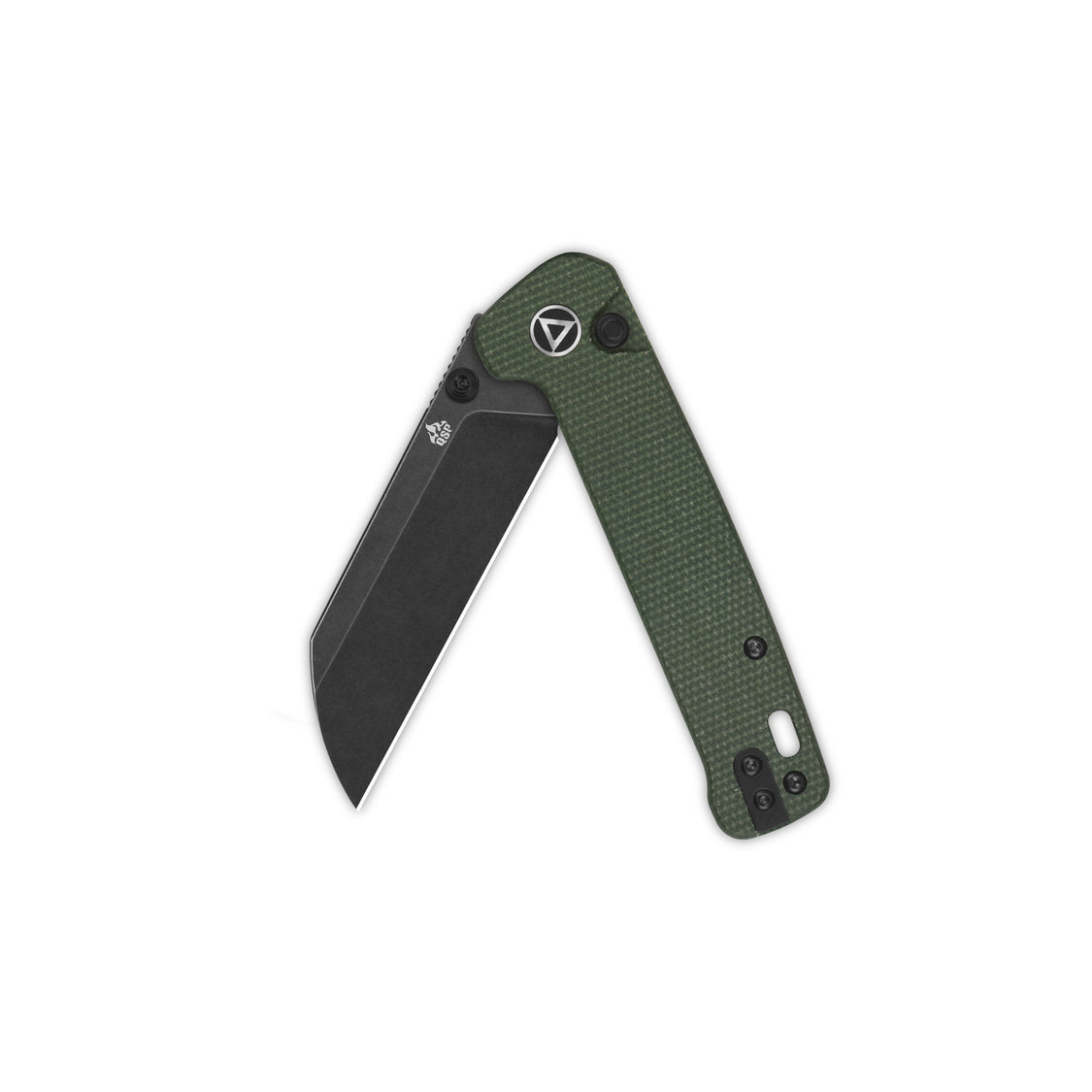 QSP Penguin QS130BL-C2 14C28N Blade Green Micarta Handle Button Lock Pocket Knife