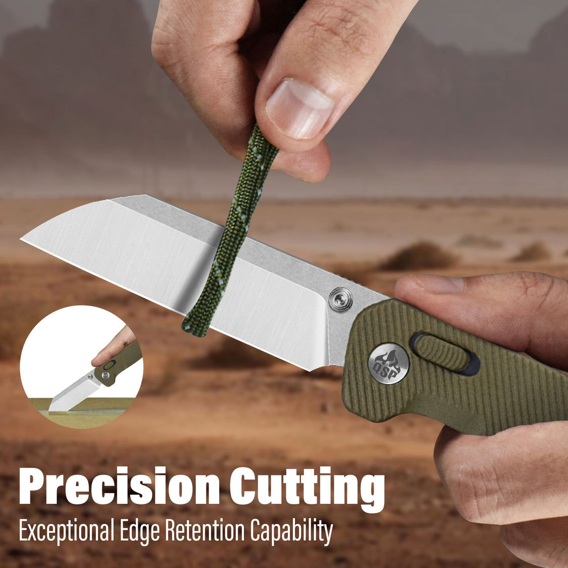 QSP Penguin QS130GL-C1 14C28N Blade Khaki FRN Handle Glyde Lock Pocket Knife