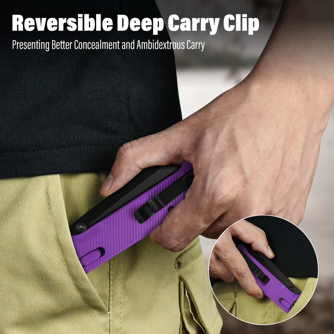 QSP Knife Penguin QS130GL-E2 14C28N Blade Purple FRN Handle Glyde Lock Pocket Knife