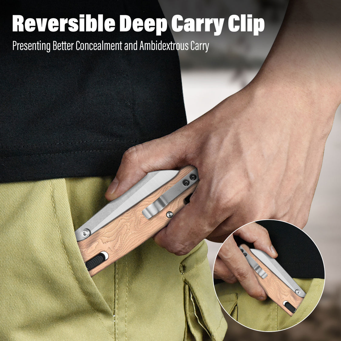 QSP Knives Penguin QS130GL-F1 14C28N Blade G10 with Copper Foil Handle Glyde Lock Pocket Knife