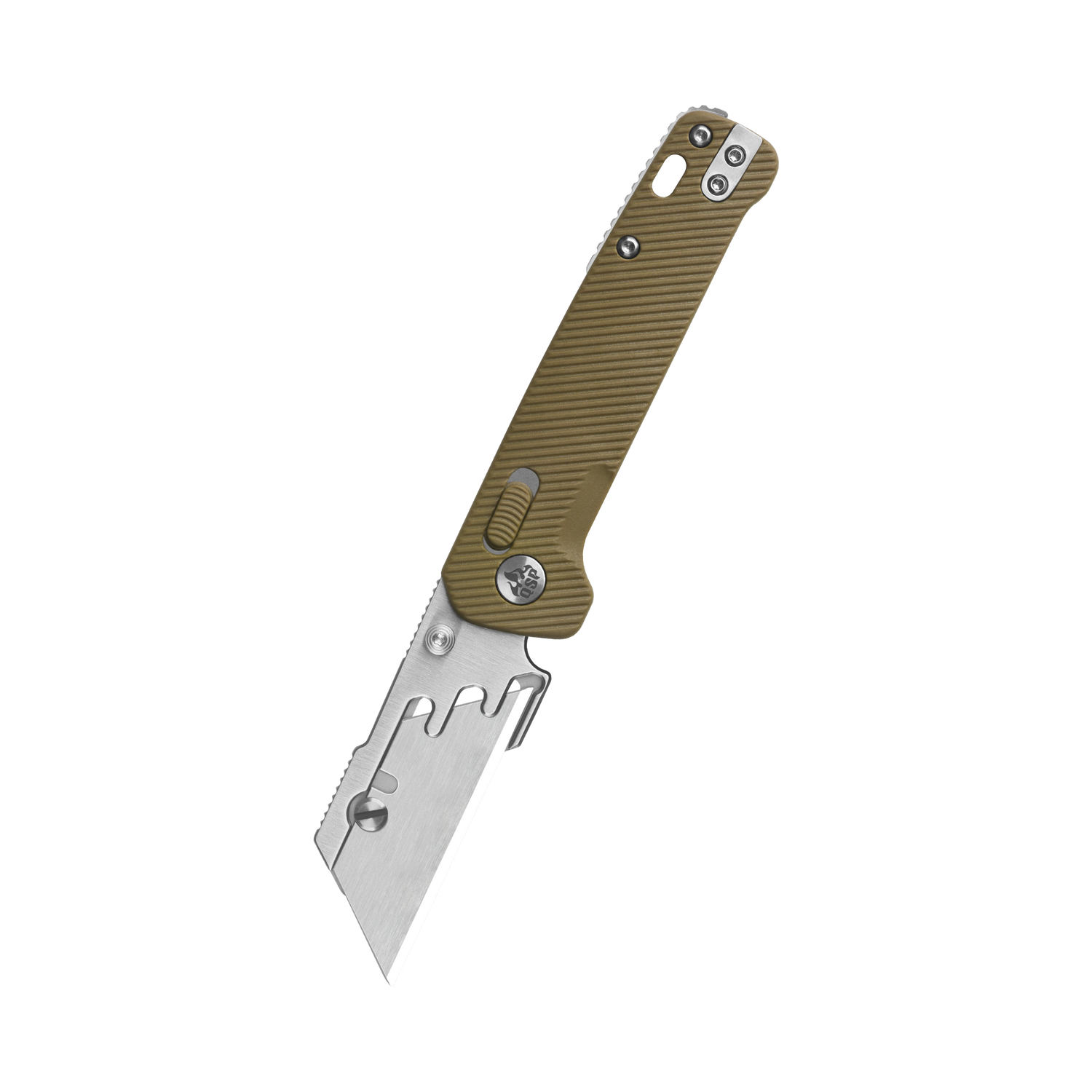 QSP Penguin Workmate QS130UT-C Stainless Steel Blade Khaki FRN Handle Glyde Lock Utility Knife