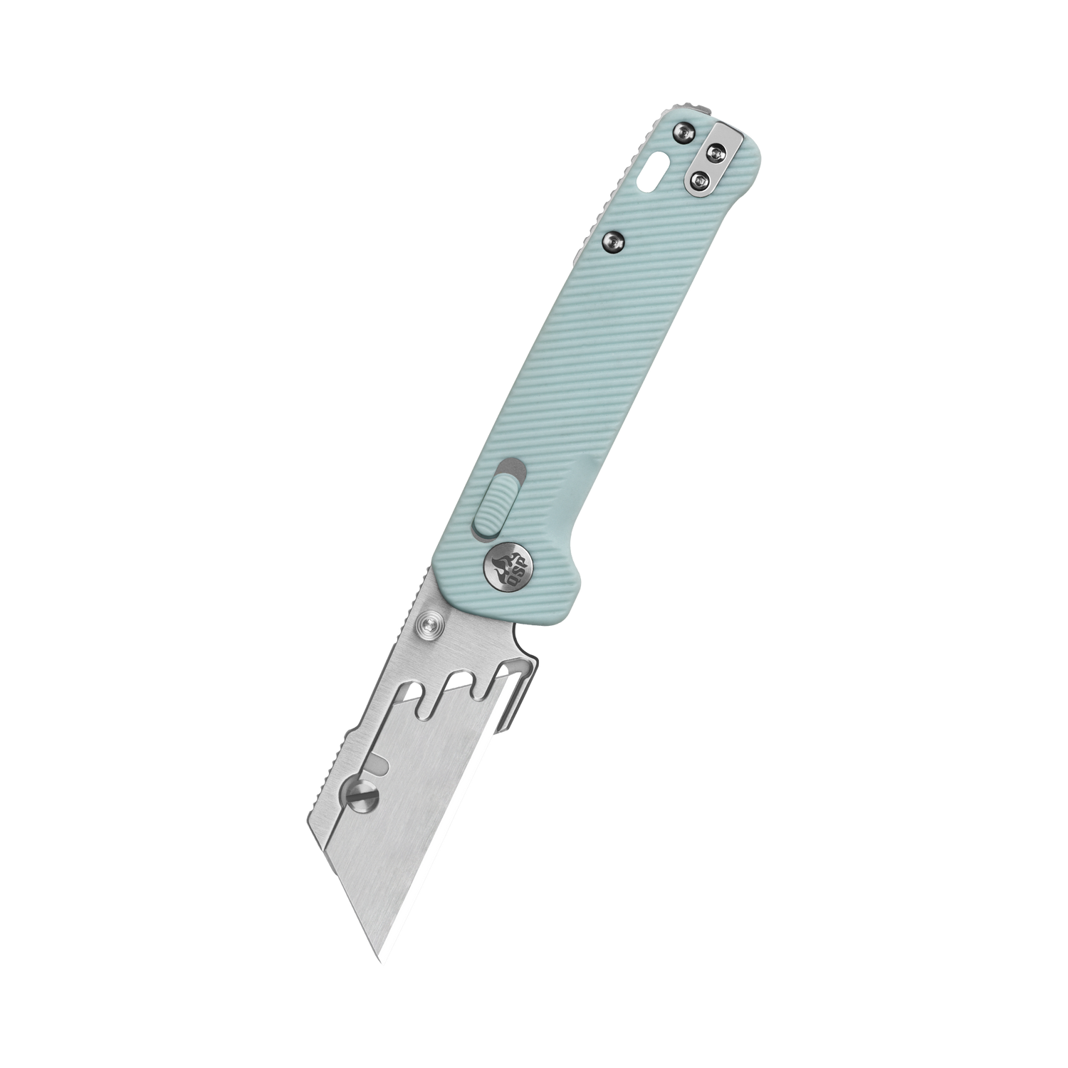QSP Penguin Workmate QS130UT-D Stainless Steel Blade Ice Cream Blue FRN Handle Glyde Lock Utility Knife