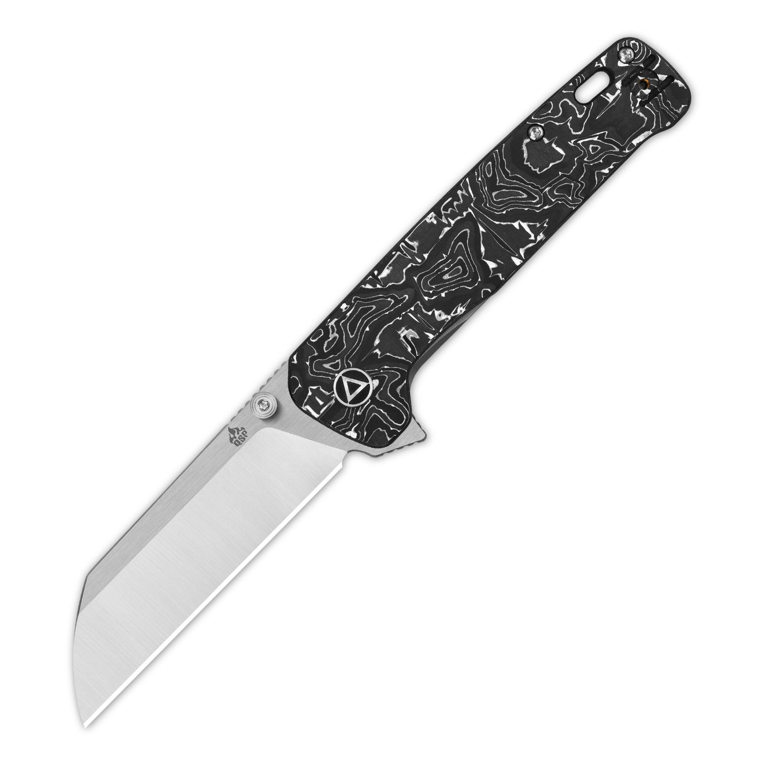 QSP Penguin Plus QS130XL-D1 CPM-20CV Blade Aluminium Foil Carbon Fiber and Titanium Handle Frame Lock Folding Knife
