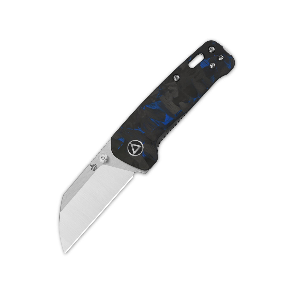 QSP Penguin Mini QS130XS-D1 14C28N Blade Blue Shredded CF overlay G10 Handle Liner Lock Pocket Knife