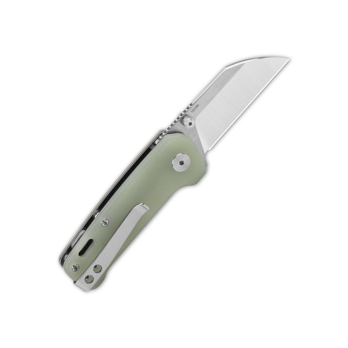 QSP Penguin Mini QS130XS-F1 14C28N Blade with Jade G10 Handle Liner Lock Pocket Knife