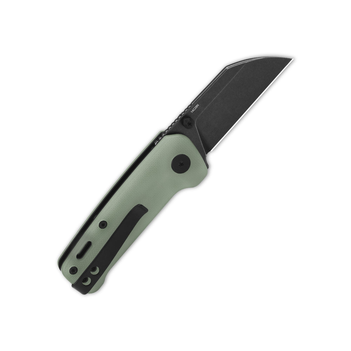 QSP Penguin Mini QS130XS-F2 14C28N Blade with Jade G10 Handle Liner Lock Pocket Knife