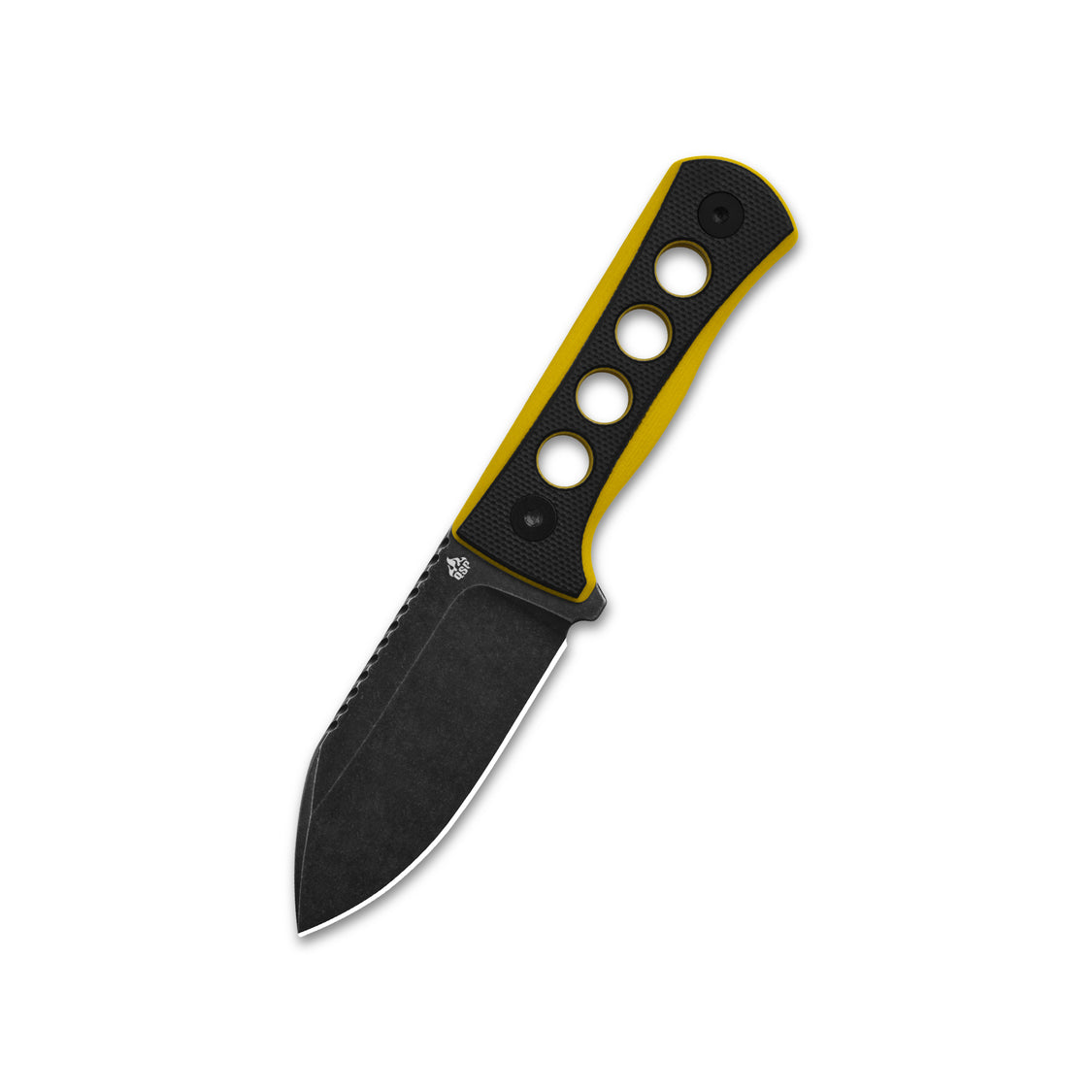 QSP Canary QS141-A2 14C28N blade Black/Yellow G10 handle with Kydex sheath Neck knife