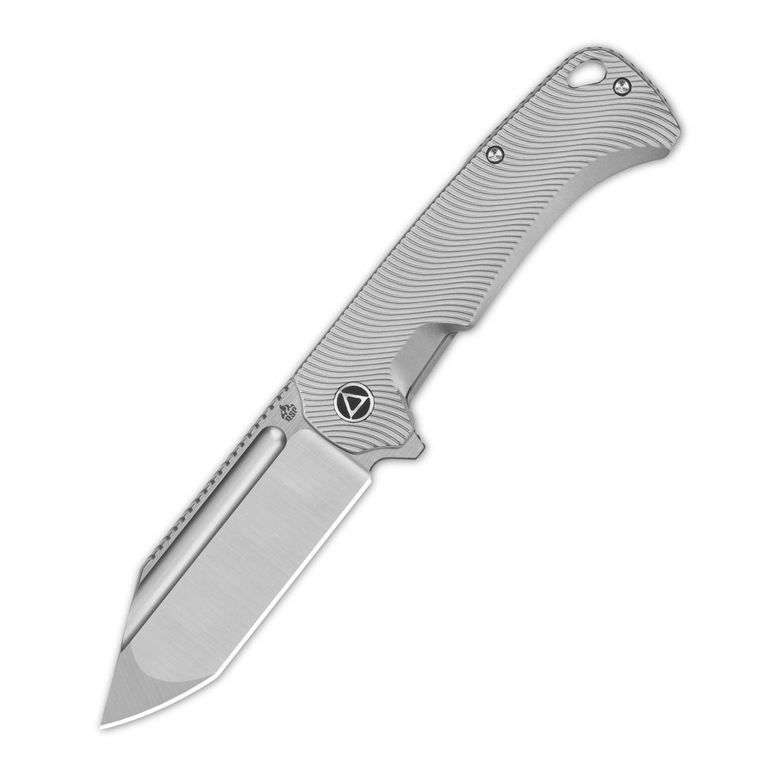 QSP Rhino QS143-G Böhler M390 Compound blade Texture Titanium handle Frame lock Pocket knife