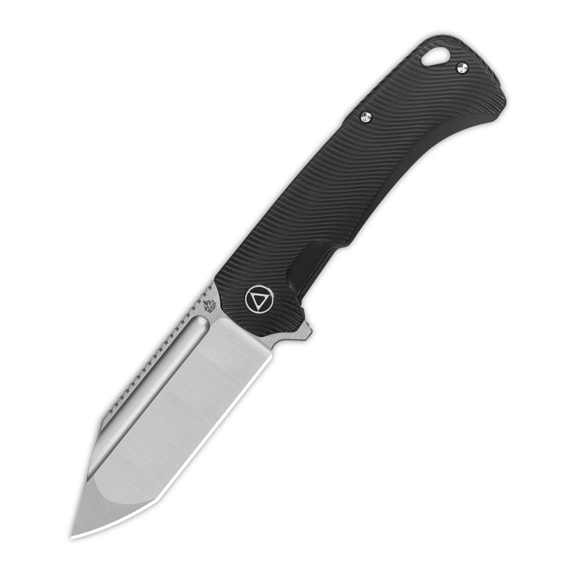 QSP Rhino QS143-H  Böhler M390 Compound blade Texture Titanium handle Frame lock Pocket knife