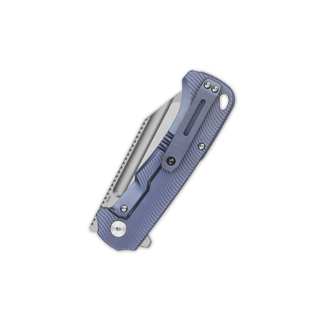 QSP Rhino QS143-I Böhler M390 Compound blade Texture Titanium handle Frame lock Pocket knife