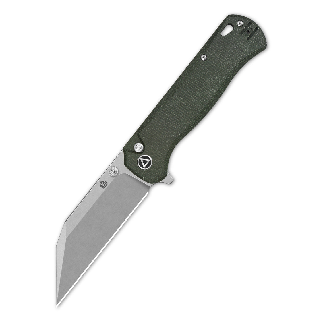QSP Swordfish QS149-B1 14C28N blade Green Micarta handle Button Lock Pocket Knife