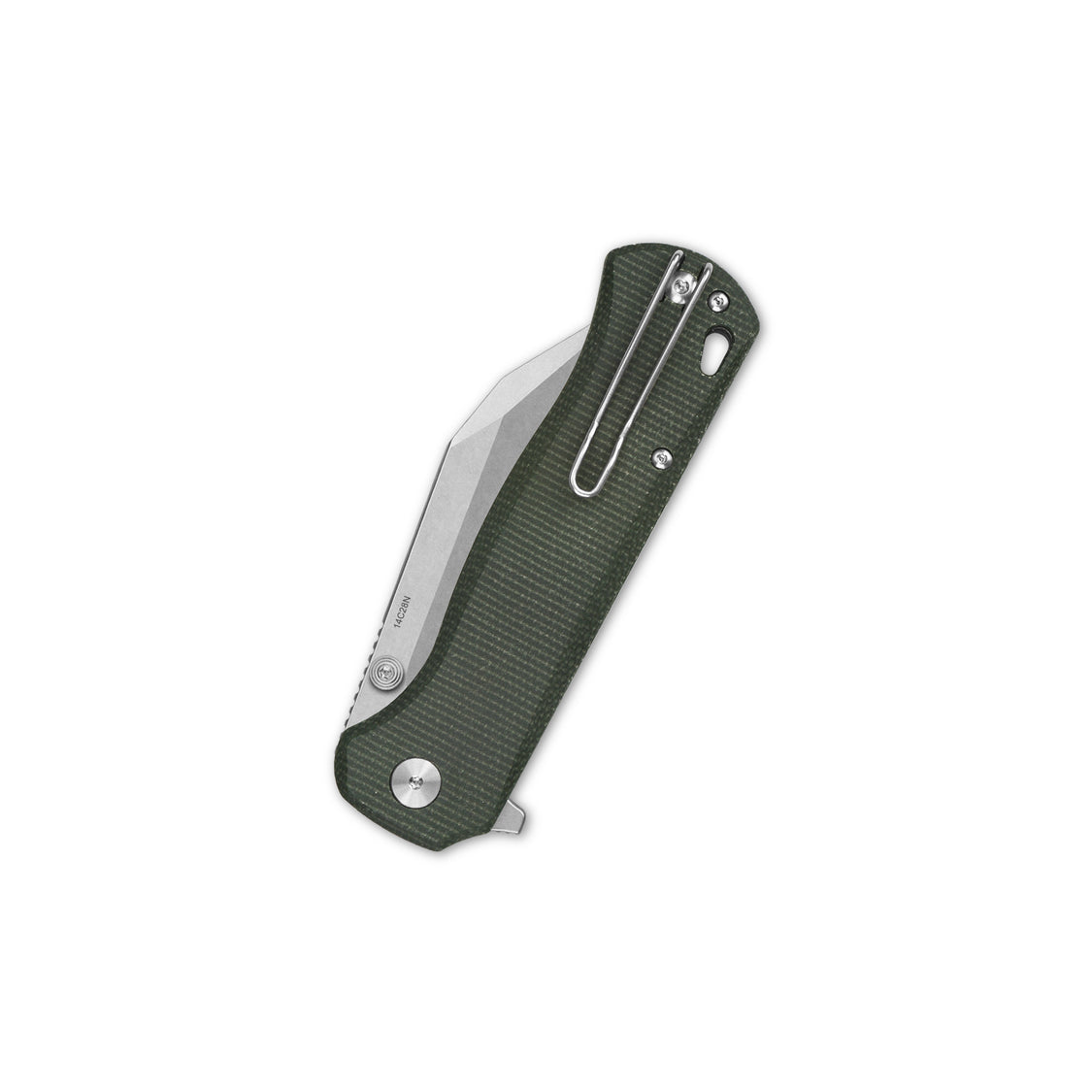 QSP Swordfish QS149-B1 14C28N blade Green Micarta handle Button Lock Pocket Knife