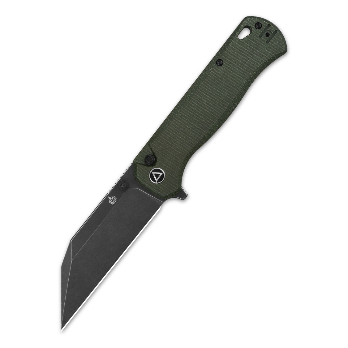 QSP Swordfish QS149-B2 14C28N blade Green Micarta handle Button Lock Pocket Knife