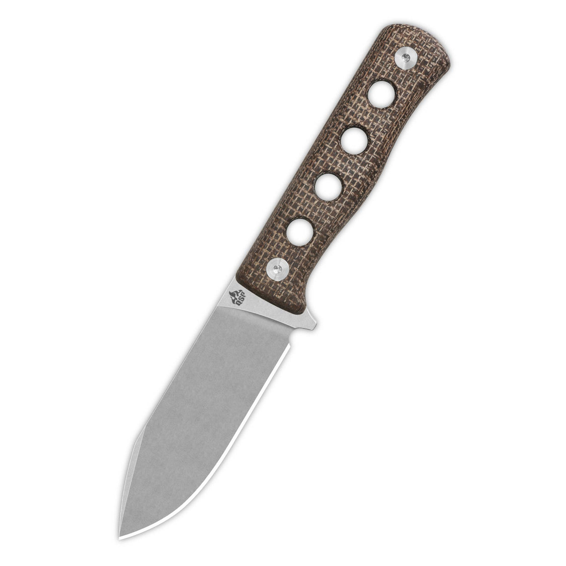 QSP QS155-A1 Canary Fixed Blade KnifeDark Brown Micarta Handle  Cr8Mo2VSi(DC53) Blade