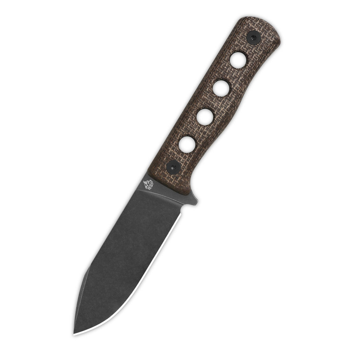 QSP QS155-A2 Canary Fixed Blade Knife Cr8Mo2VSi(DC53) Blade Dark Brown Micarta Handle