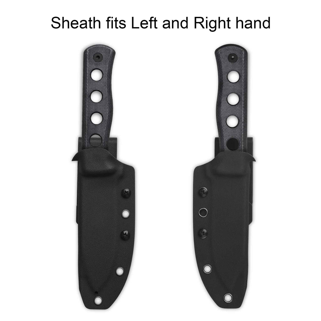 QSP QS155-B2 Canary Fixed Blade Knife Cr8Mo2VSi(DC53) Blade Black Micarta Handle