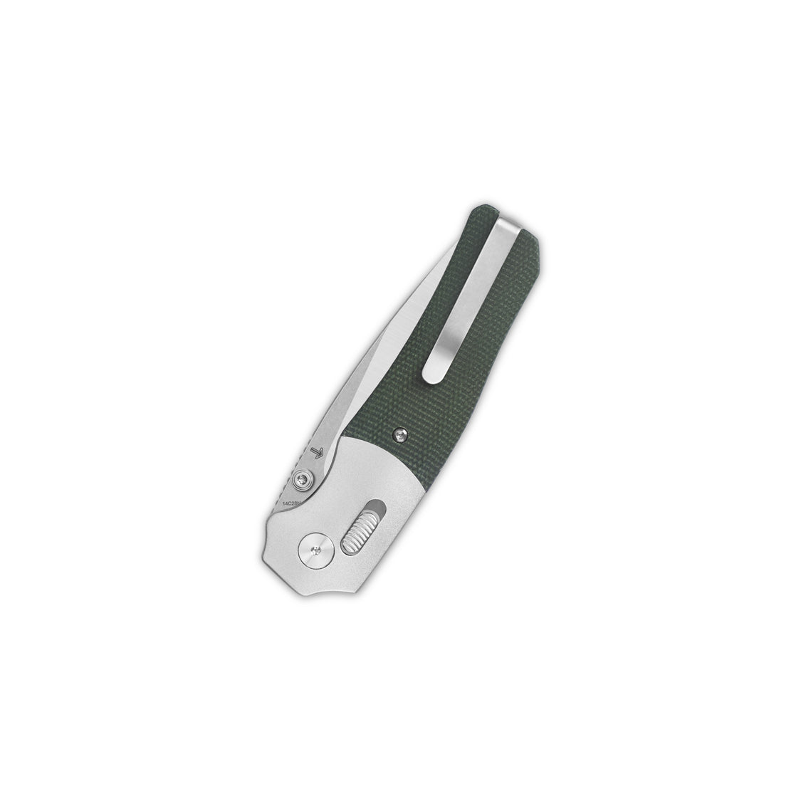 QSP Vault QS157-B1 14C28N Blade Green Micarta Handle Glyde Lock Pocket Knife