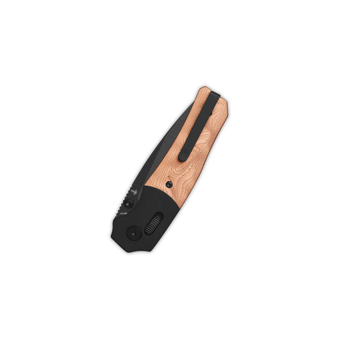 QSP Vault QS157-D2 Black 14C28N Blade G10 with Copper Foil Handle Glyde Lock Pocket Knife