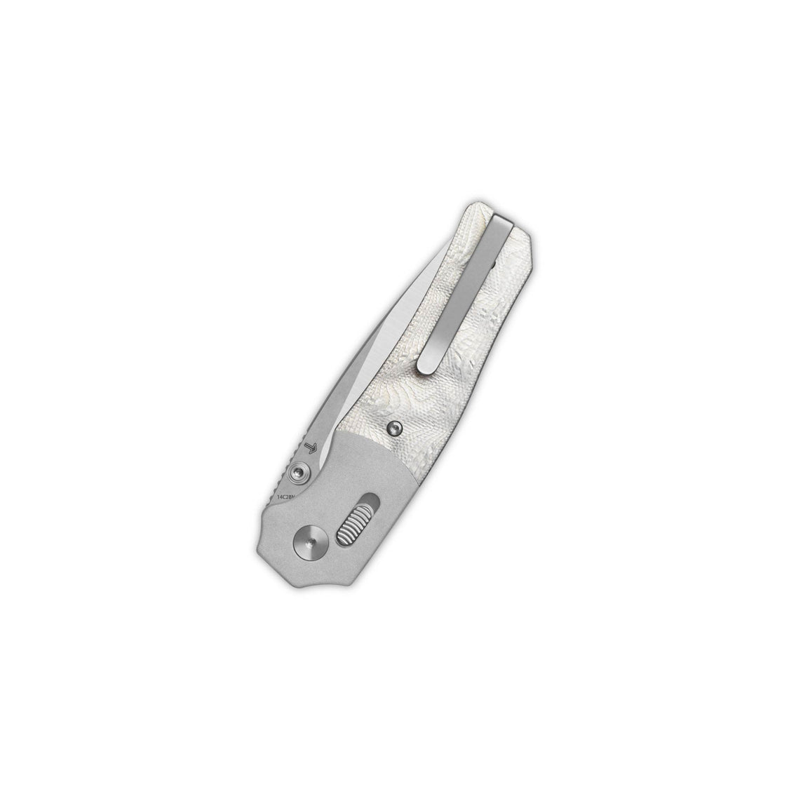 QSP Vault QS157-E1 14C28N Blade G10 with Aluminum Foil Handle Glyde Lock Pocket Knife