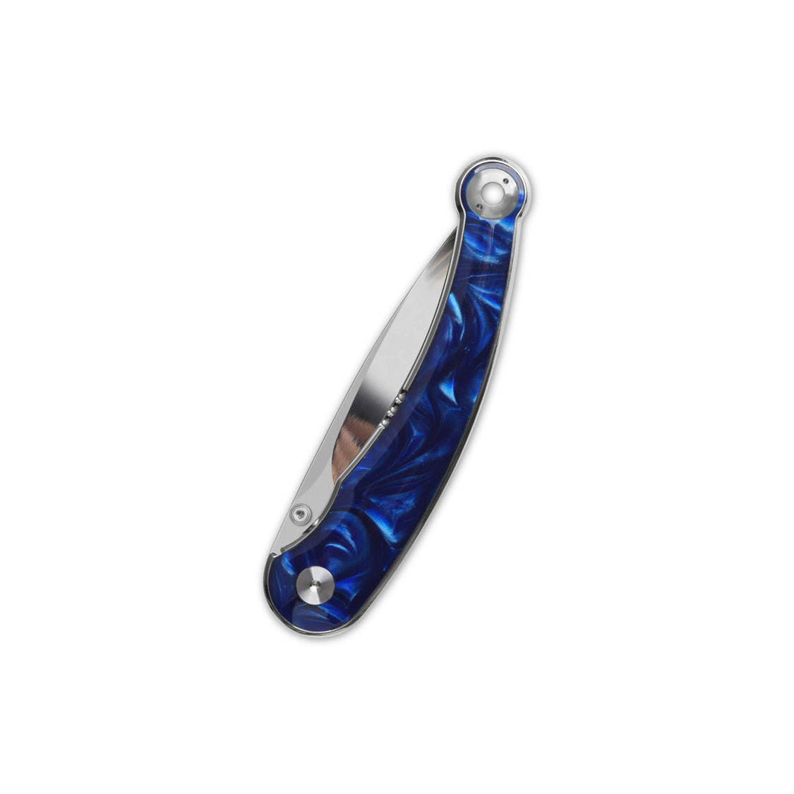 QSP Dolphin QS161-E 14C28N Blade Blue Resin Handle Liner Lock Pocket Knife