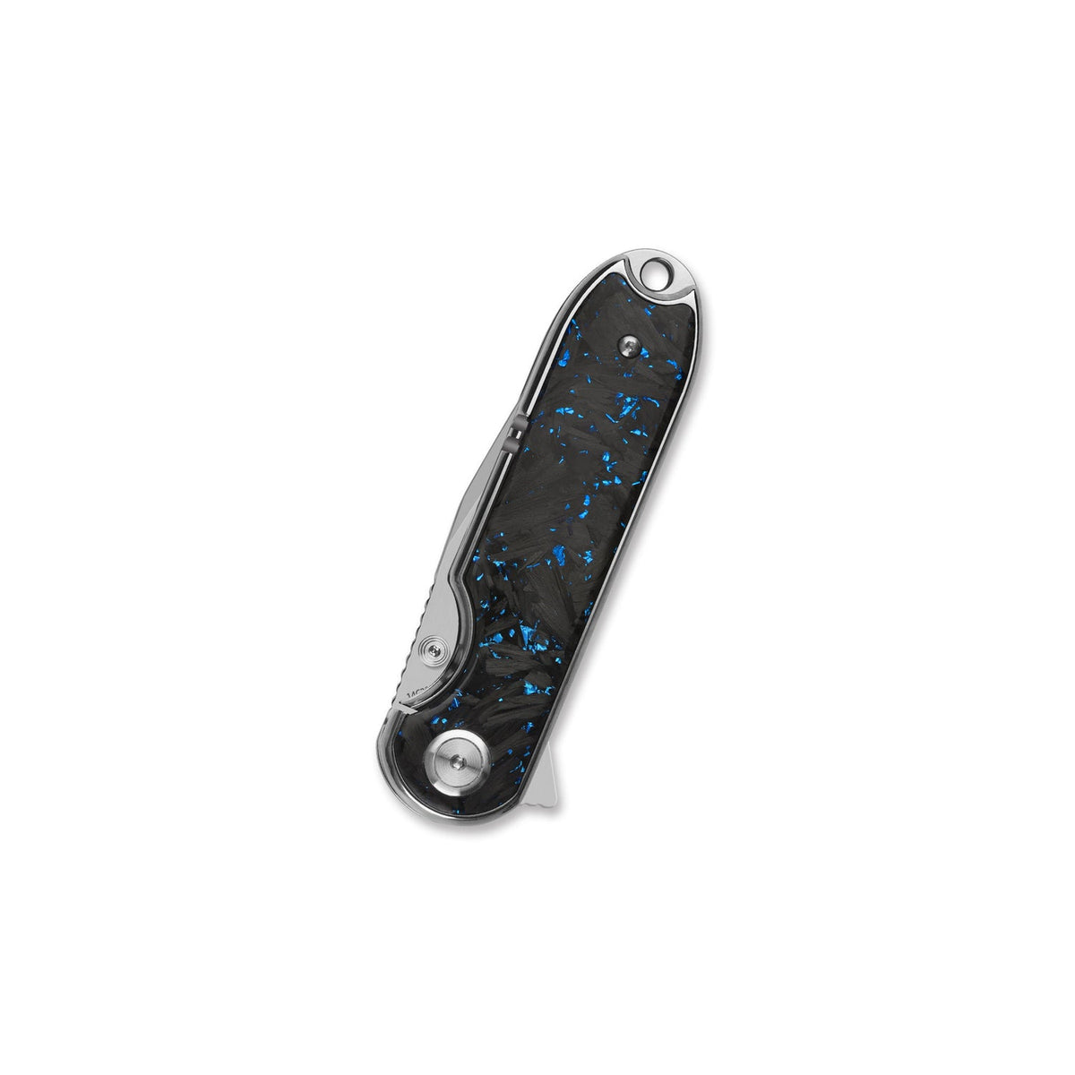 QSP Nebula QS168-C 14C28N Blade Blue Shredded Carbon Fiber Handle Liner Lock Folding Knife