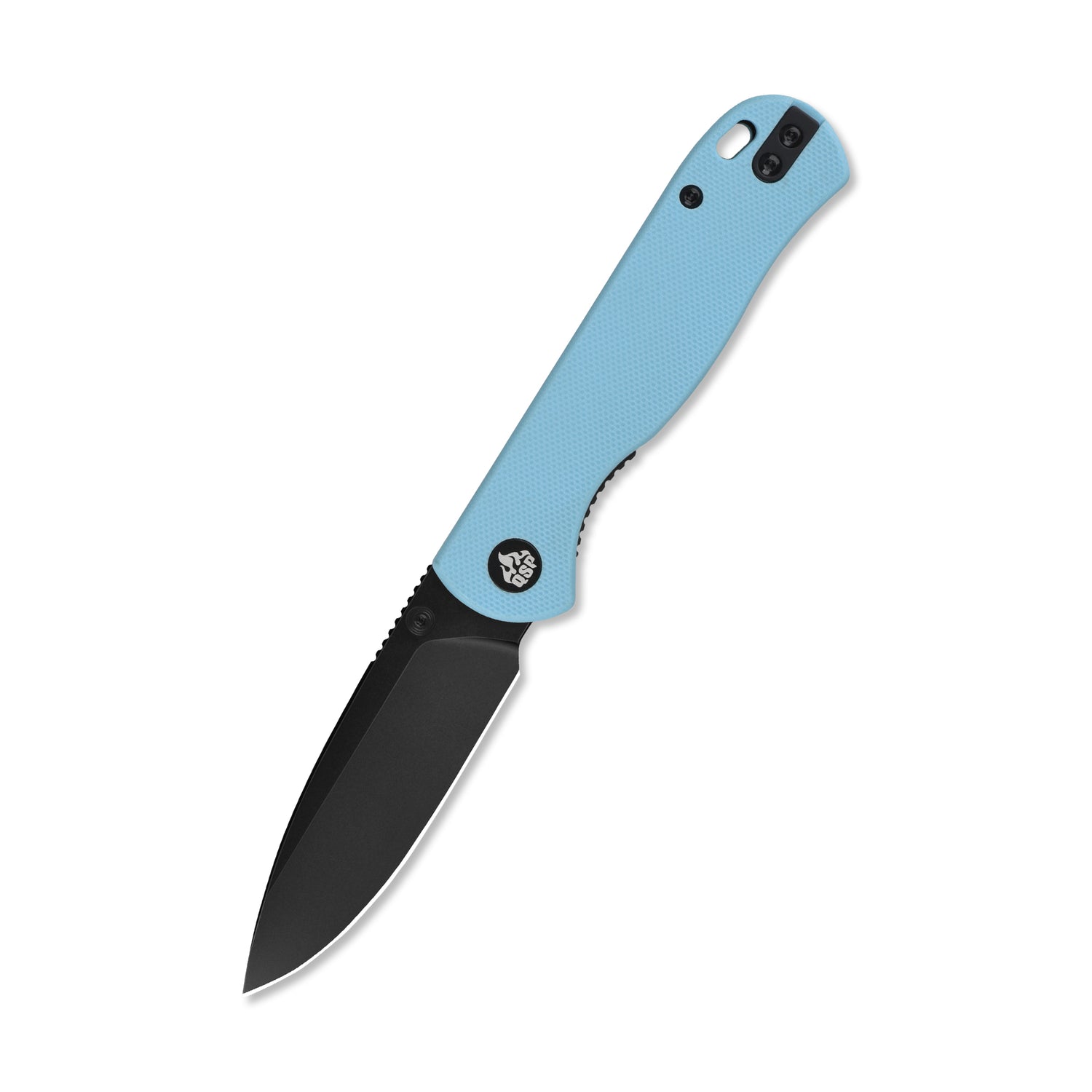 QSP Ferret QS170-B2 Black Nitro-V Blade Sky Blue G10 Handle Liner Lock Folding Knife