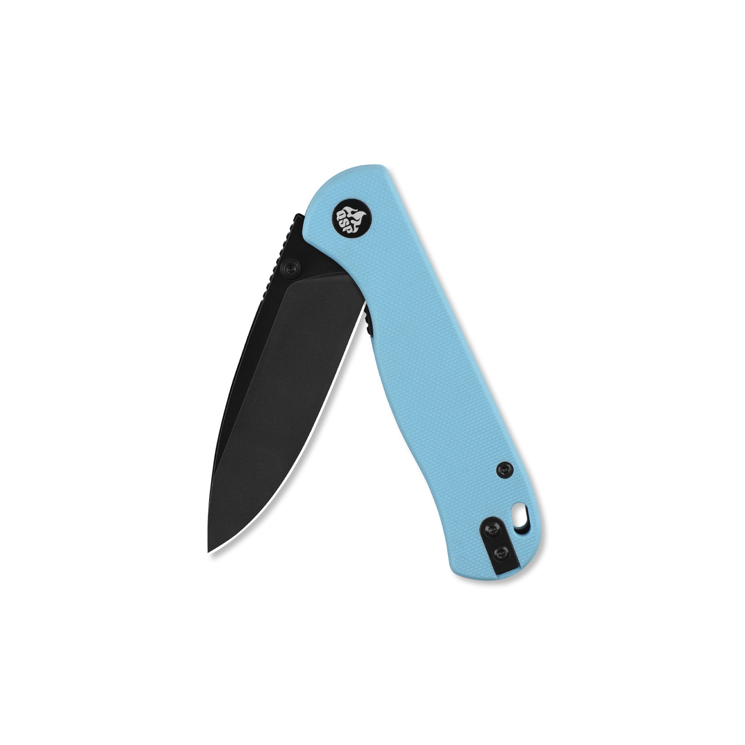 QSP Ferret QS170-B2 Black Nitro-V Blade Sky Blue G10 Handle Liner Lock Folding Knife