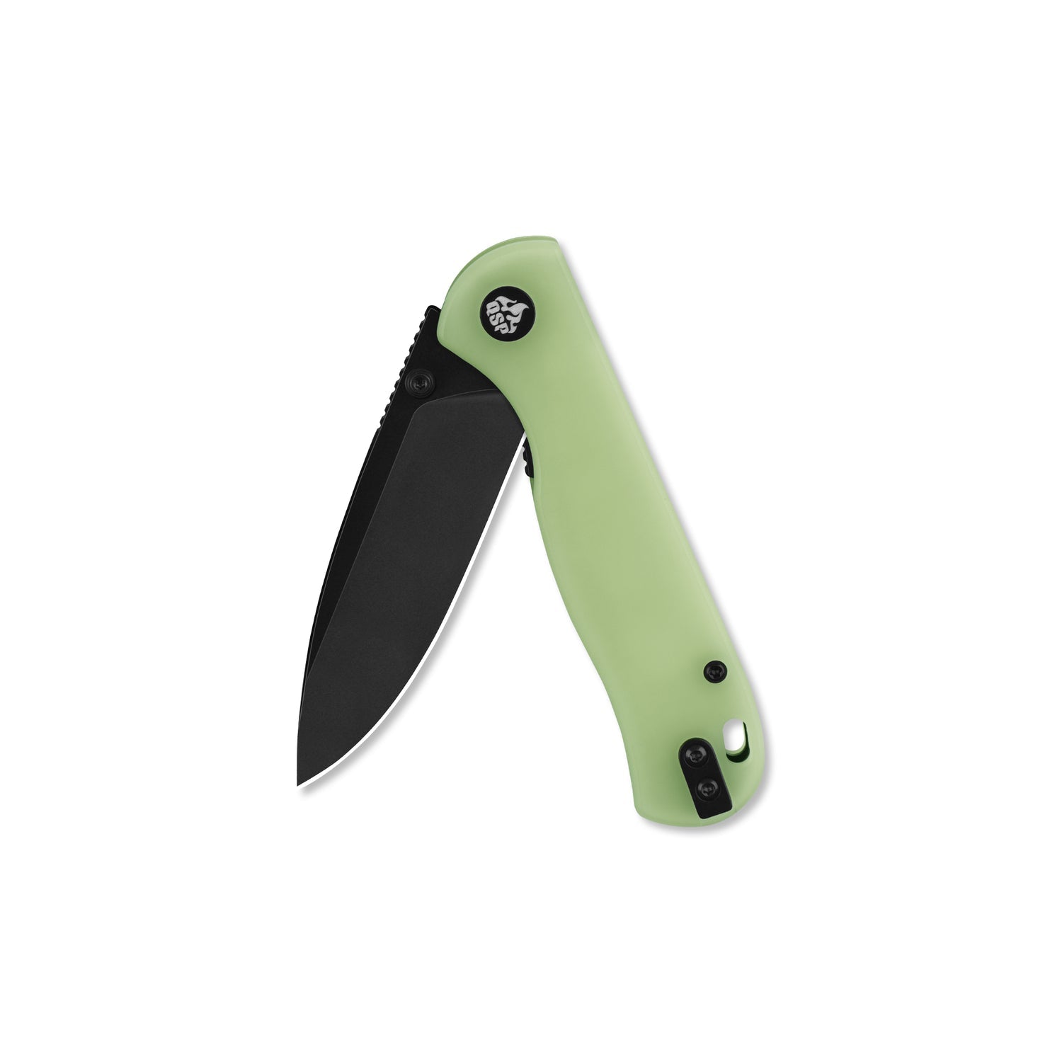QSP Ferret QS170-C2 Black Nitro-V Blade Glow-in-the-Dark Resin Handle Liner Lock Folding Knife